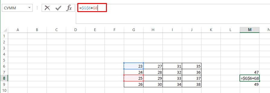 Фиксированная формула со знаком доллара ($) в таблице Эксель