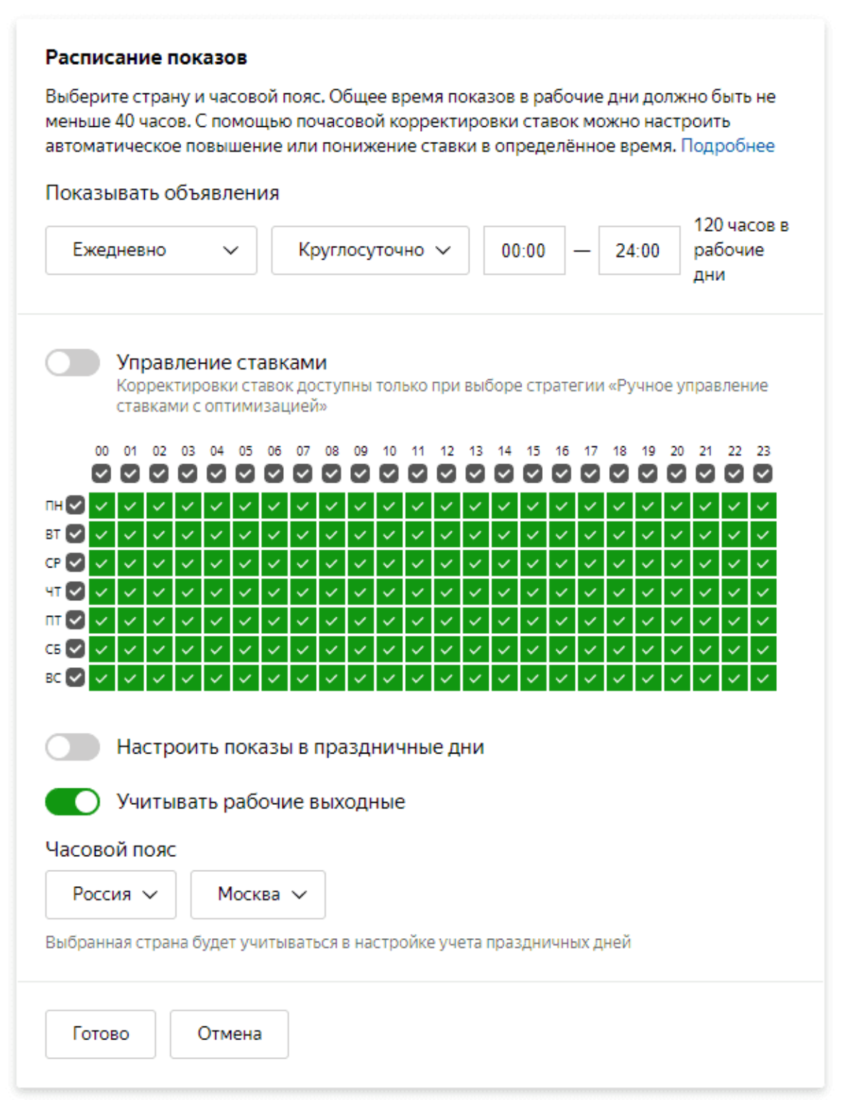 Время показа в Яндекс.Директ в 2024: как настроить и использовать