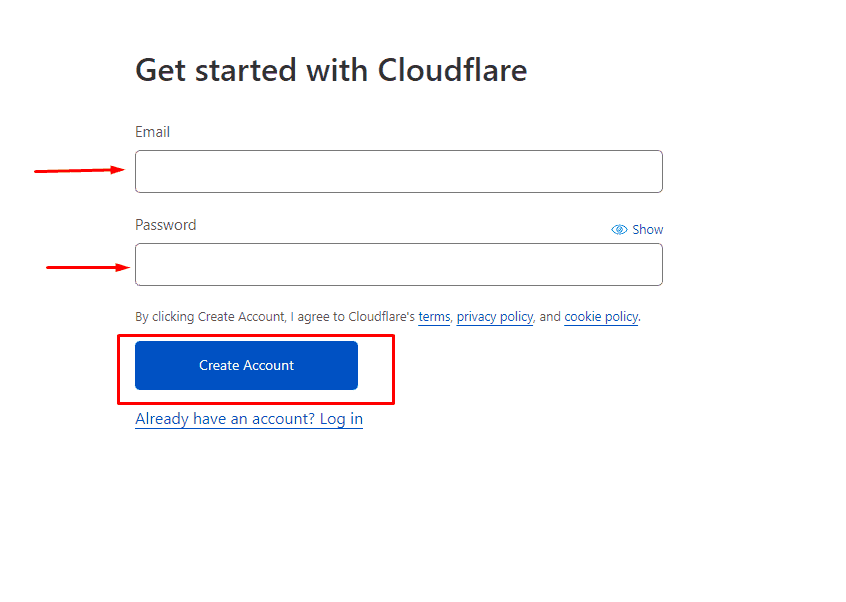 Регистрация в Cloudflare